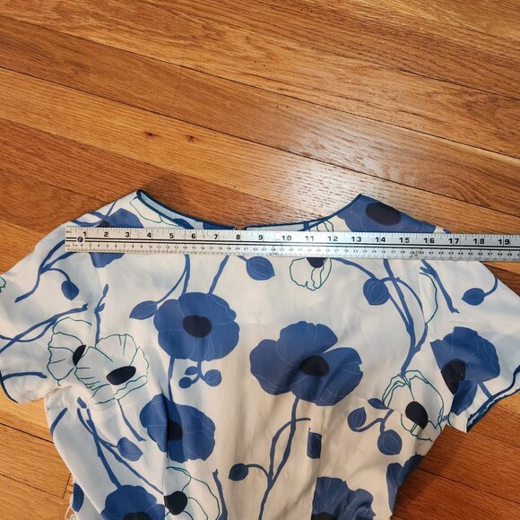 Stacy Ames *True Vintage* 50's/60's Blue Floral Day Dress, Size S (4-6), Retro - Picture 8 of 15